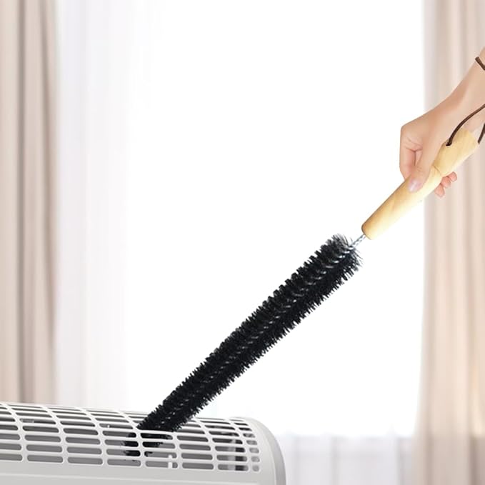 2Pcs Radiator Cleaner Brush, Radiator Duster Brush Cleaning Brush, Dryer Lint Brush Vent Cleaner, 16 inch Long Flexible Refrigerator Coil Soft Bristile Brush, Washer Dryer Organizer