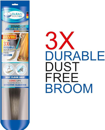 Joyo Standup XL Dust Free Broom for Floor Cleaning, Broom Stick for Home Floor with Washable Plastic Bristle, Pack of 1