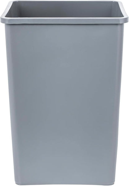 Restaurantware-Clean Tek Professional 35 Gallon Trash Can, 1 Square Waste Basket - Space Saving, Heavy-Duty, Gray Plastic Garbage Bin, For Commercial Space, Office, Store, Restaurant, And More