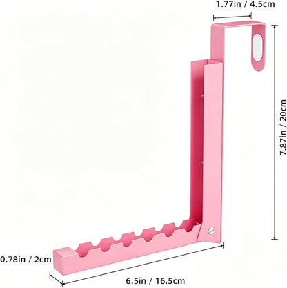 2 Pack Pink Over The Door Hooks, Over The Door Hanger, Folding Over The Door Drying Rack for Laundry,Foldable Over The Door Clothes Hanger,Small Clothes Drying Rack for Dorm Portable