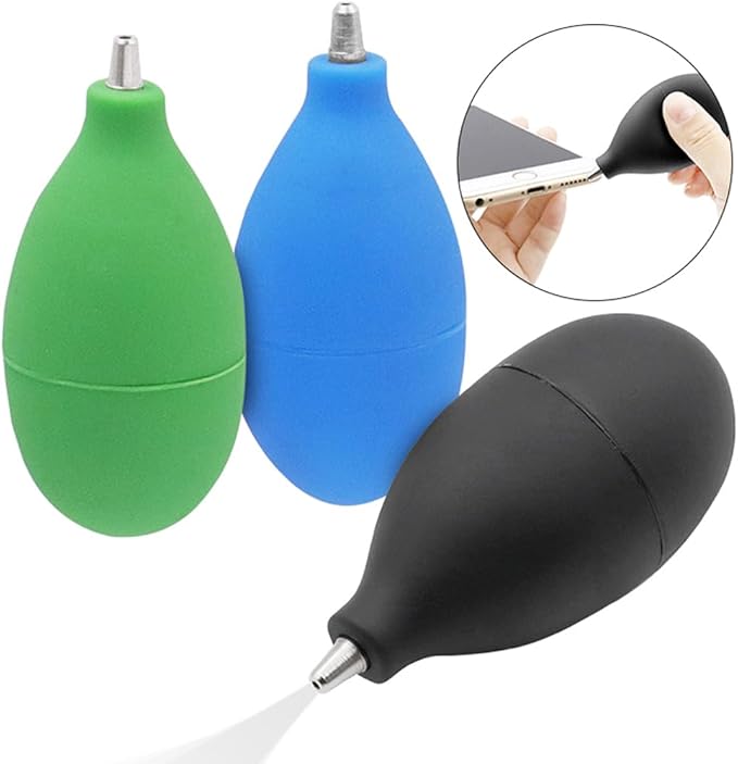 3Pcs Blowing Dust Ball Air Blower, Mini Squeeze Ball Pump Metal Nozzle, Rubber Blowing Pump Cleaning Tool for Camera Lens Watch Mobile Phone Computer Repairing