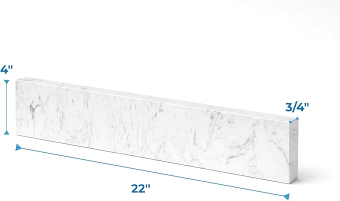 Bathroom Vanity Sink Backsplash/Sidesplash (Engineered Carrara Marble, 4" x 22")