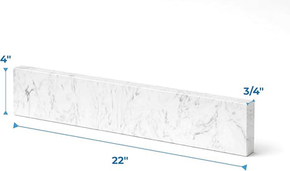 Bathroom Vanity Sink Backsplash/Sidesplash (Engineered Carrara Marble, 4" x 22")