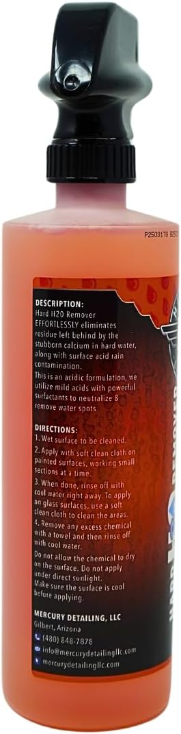 Hard H2O Remover 16 oz (Pack of 1) | Professional-Strength | Restores Surfaces | Dissolves and Removes Calcium Deposits and Mineral Buildup | Versatile Application on Various Surfaces