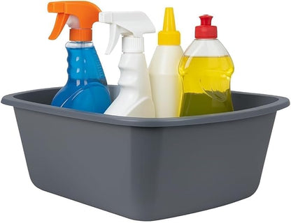 Vakly Wash Basins – Rectangular Plastic Hospital Bedside Soaking Tub - Small 7 Qt Graduated Bucket - Portable Washbasin for Washing, Cleaning, Foot Bath, Dishes, Face Cleansing Bowl (3)