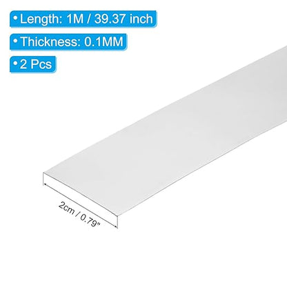 PATIKIL 2cm x1M Stainless Steel Foil Roll, 2pcs 304 Stainless Steel Flashing Roll Roofing Sheet Metal Roll 0.1mm Shim for Roofs Gutters Machinery Repair Craft DIY Door Window