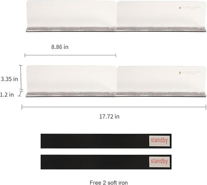 Sink Water Splash Guard, Suitable for Bathroom, Kitchen, Sink Countertop Lsland Partition - Clear Acrylic (Frosted) | Adhesive Magnetic Sheets Water Retaining Strip (8.86x1.2x3.35 in) (4pcs)