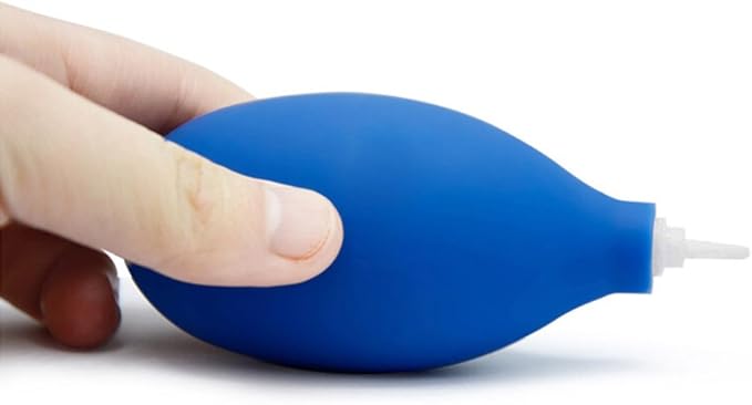 Mini Squeeze Ball Pump Duster Ear Mold Dust Cleaner Air Blower for Hearing Aids Camera Lens, Watch (Blue(Plastic))