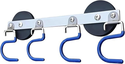 Magnetic Broom Hooks Broom Holder Do Not Require Drilling Warehouse Kitchen Refrigerator Metal Surface Suitable Broom Holder Wall Mount (Blue, Four mergers)