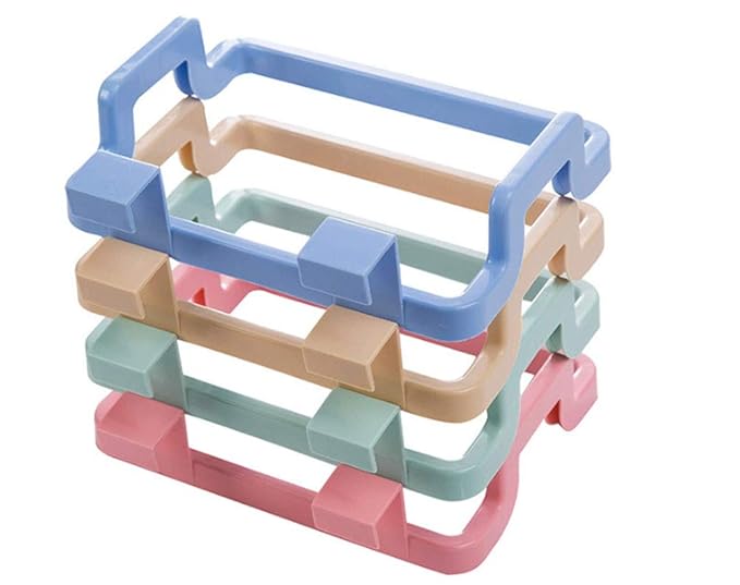 WOIWO 4 PCS Kitchen Door Back Type Portable Garbage Bag Holder Household Cabinet Door Behind The Cloth Rack Trash Rack