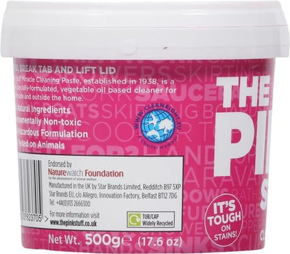 Stardrops The Pink Stuff Cleaning Paste 500g, Multi Purpose Cleaner for Kitchen, Bathroom, Tiles, Glass, Shower, Oven, Sink, Stainless Steel, Removes Grease, Grime & Stains (Pack of 2)
