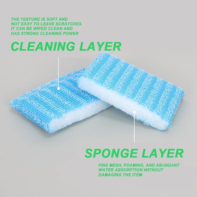 Swift-Scrub Non-Scratch Wire Steel Scrubber for Sustainable Cleaning of Utensils, Dishes, Counters, Sinks and Wet and Dry Cleaning Multipurpose Dish Wash Scrubber | (Scrub Sponge, 4)