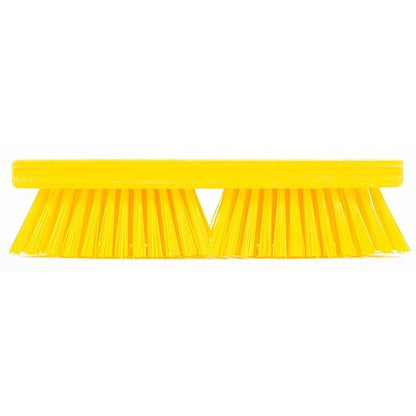 SPARTA Plastic Floor Scrub Brush, Brush Head Only, Deck Brush with ACME Standard Thread Fitting for Deck, Industrial Kitchens, and Hospitals, 10 Inches, Yellow, (Pack of 6)
