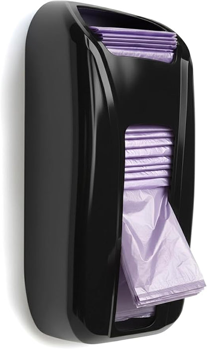 KICHLY Plastic Bags Holder, Durable Grocery Plastics Dispenser, Storage Organizer & Saver for Grocery, Shopping & Trash Bags, Wall Mount, Black