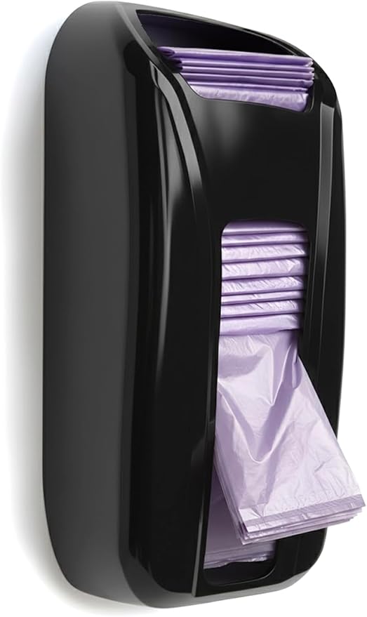 KICHLY Plastic Bags Holder, Durable Grocery Plastics Dispenser, Storage Organizer & Saver for Grocery, Shopping & Trash Bags, Wall Mount, Black