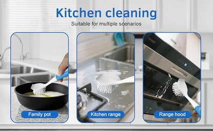 Long Handle Kitchen Cleaning Brush Set of 2, Long Handle Tableware Brush for Dishes, Sinks, pots, Pans, Long Handle Bottle Brush for Water Bottles, Glassware