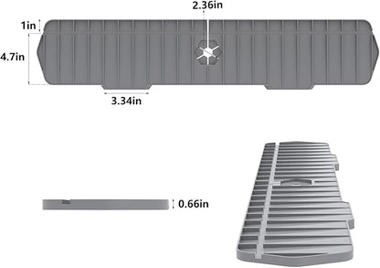 Kitchen Sink Splash Guard 29.7 X 5.7 In, Large Size Kitchen Sink Splash Guard, Silicone Sink Faucet Drying Mat, Faucet Mat Splash Catcher, Multipurpose For Kitchen Sink, Bathroom (Gray)