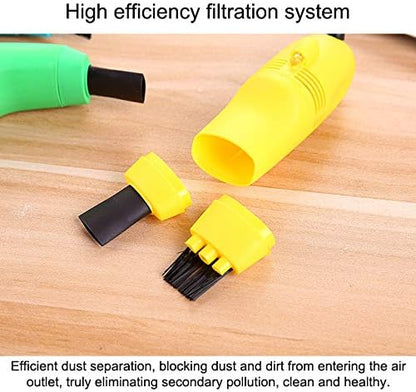 Handheld Mini Vacuum Cleaner, USB Rechargeable Keyboard Cleaner with Brush, Portable Cordless Dust Sucker for PC Laptop Office Desk Home (Black)