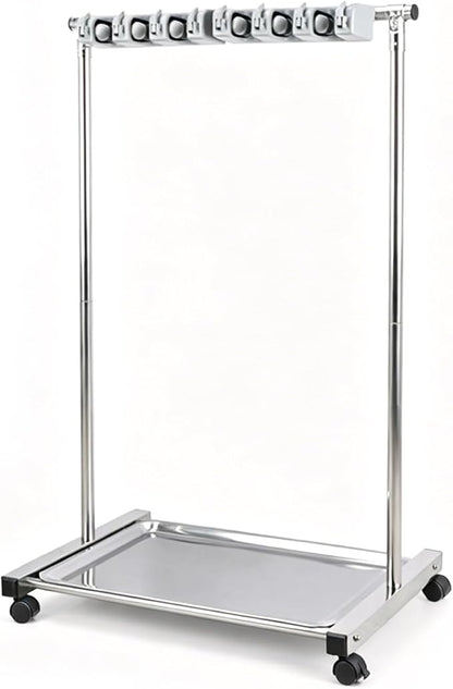 Mobile Broom Mop Holder,Rolling Cleaning Tool Organizer Cart,Freestanding Cleaning Tool Holder for Home,Drip Tray,for Garage,Garden,Schools Hotels(133x45x110cm(52x18x43in))
