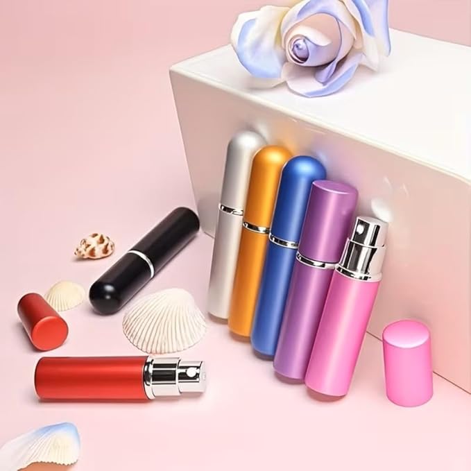 4 Pcs Refillable Perfume Atomizer, Travel Perfume Bottle Refillable and Leak-Proof, Portable Empty Cologne Atomizer, Mini Refillable Perfume Bottle for Pocket, Easy to Refill Decant Sprayer (8 ml)