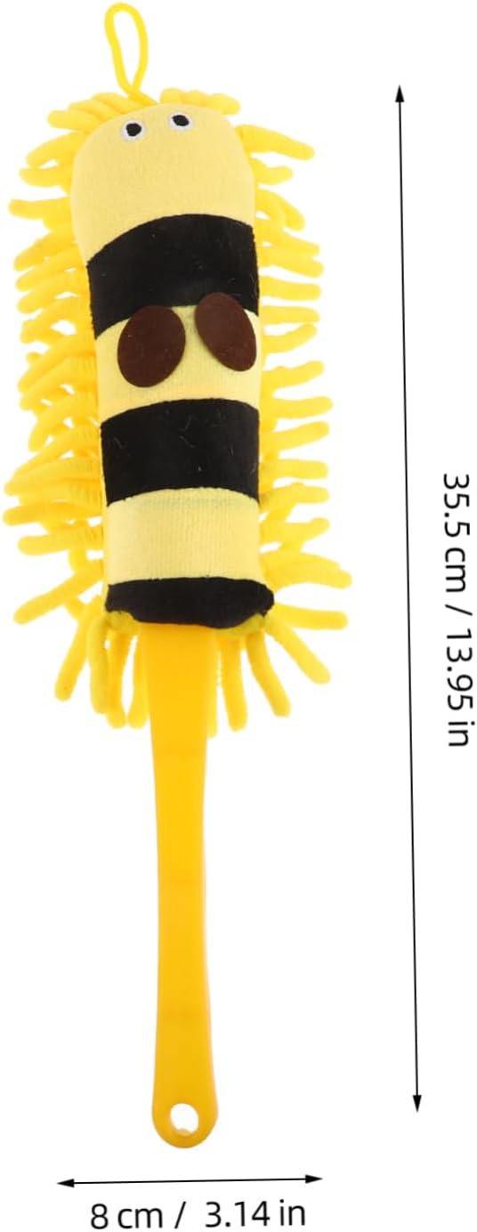 GANAZONO Hanging Car Wash Brush Long Handle Duster for Car Microfiber Cleaning Brush Ceiling Fan Tool Reusable Duster Refills Auto Washing Mop Kit Cartoon Animal Design