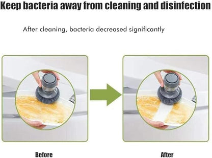 Soap Dispensing Palm Brush Washing Brush with Integrated Detergent Dispenser Steel Dish Scrubber soap Stop Cleaner Metal Sponge Household Kitchen Cleaning Twin
