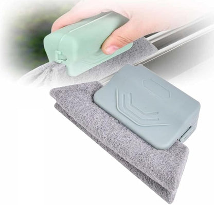 Window Groove Cleaning Brush, 2025 New Hand-held Magic Window Track Cleaner Tools Set,Groove Cleaning Brush Window or Sliding Door for Sliding Door, Sill, Tile Lines, Shutter (Gray)