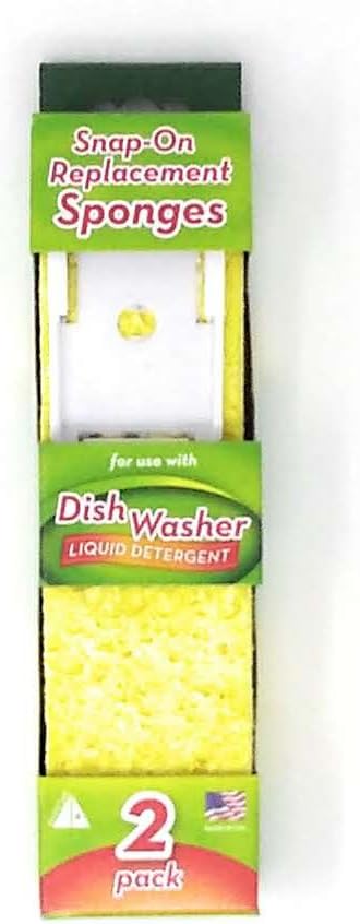 Arrow Home Products Dish Sponge w/Soap Dispenser Handle & 4 Refill Sponges - Fillable Dish Wand for Quick, Convenient Cleaning - Made in USA - Easy to Refill, Built-in Scrubber, for Dishes & Pans