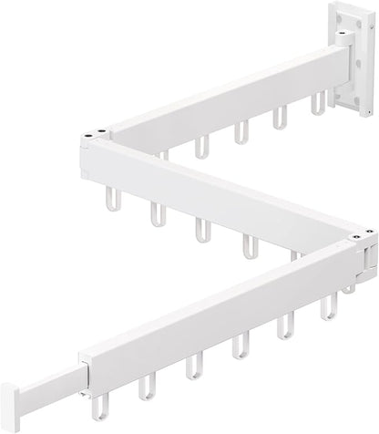 ZdwCyl Clothes Drying Rack Wall Mounted,Drying Rack Clothing,Clothes Hanging Rack,Retractable,Collapsible(Tri-Fold), White Color(Ring)