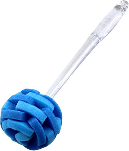 Soft Touch Kitchen Glassware Multi-Purpose Sponge Puff Dish Brush 11.5" with Clear and Comfortable Ergonomic Handle (2)