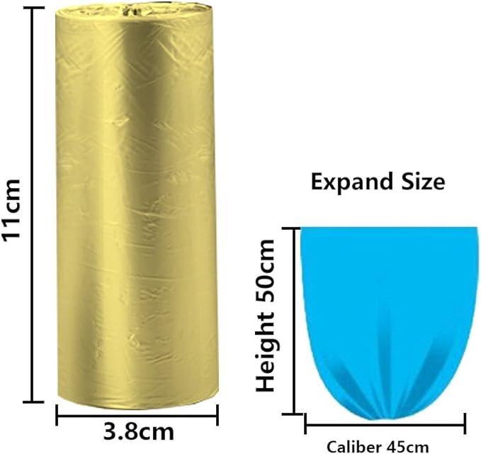 5 Rolls Small Trash Garbage Bags,4 Gallon Strong Thin Material Disposable Kitchen Garbage Bags,Durable Plastic Trash Bags for Office Home Bedroom Garden Waste Bin, 100 Counts (Golden)