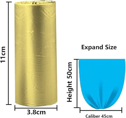 5 Rolls Small Trash Garbage Bags,4 Gallon Strong Thin Material Disposable Kitchen Garbage Bags,Durable Plastic Trash Bags for Office Home Bedroom Garden Waste Bin, 100 Counts (Golden)