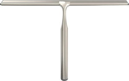 Better Living Deluxe XL Shower Squeegee, Multi-Purpose Silicone Squeegee Blade with Storage Hook, Rust-Proof Heavy Duty Window, Glass, Shower Scrubber, Windshield Wiper, 12", Brushed Nickel