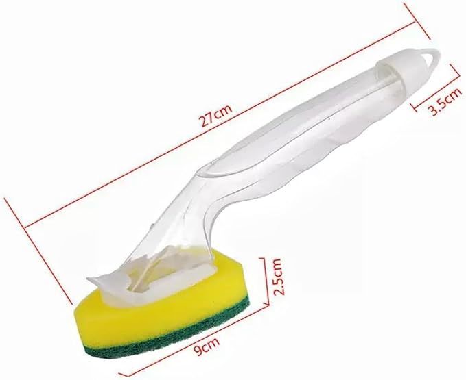 Heavy Duty Dish Wand Refills Kit – 6 Non-Scratch Sponge Heads with Handle, Soap Dispenser & Scrub Brush – Dishwasher Safe Cleaning Tool for Pots, Pans & Dishes