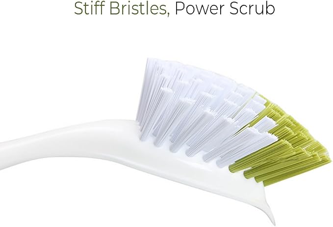 Dish Brush with Handle, Stiff Bristles Dish Scrubber for Pots, Pans & Sink Cleaning, 3 Pack