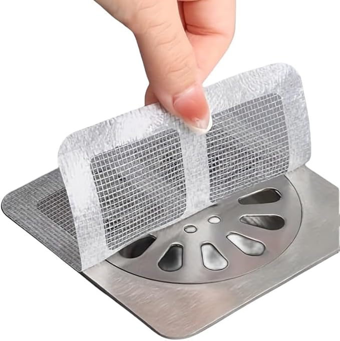 20 PCS Disposable Shower Drain Hair Catcher Mesh Stickers, Disposable Floor Drain Sticker, Bathroom Drain Trap Fine Mesh Kitchen Drain Strainer, Laundry, Bathtub, Kitchen.