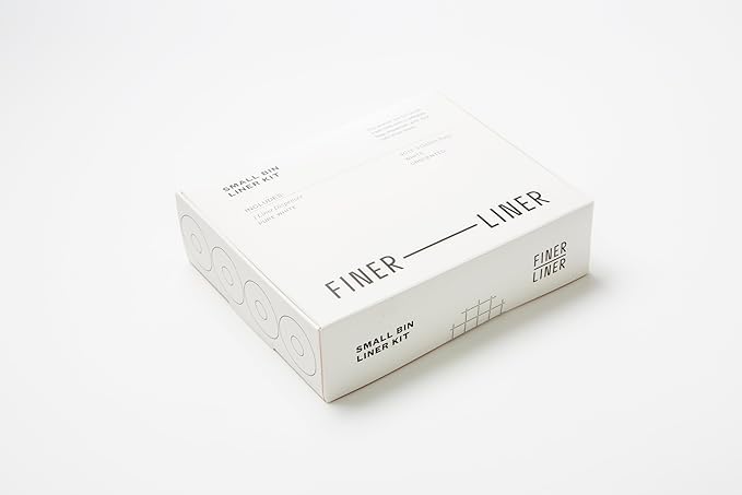 FINER LINER Small Bin Liner Kit, Includes 1 Refillable Dispenser & 4 rolls of unscented trash bag liners (40 count total), Fits up to 3 gallon small trash cans