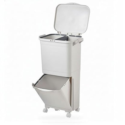 ANCHOR LANE Plastic Kitchen Trash Can 38L – (10 Gallon) Large Garbage Can with Lid, Heavy Duty Leakproof Waste Bin, Wheeled Indoor Trash-Can for Kitchen, Office, Garage & Commercial Use