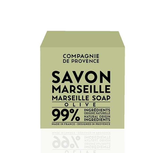 Compagnie de Provence Savon Marseille Olive Soap Cube - 400 grams - Made in France