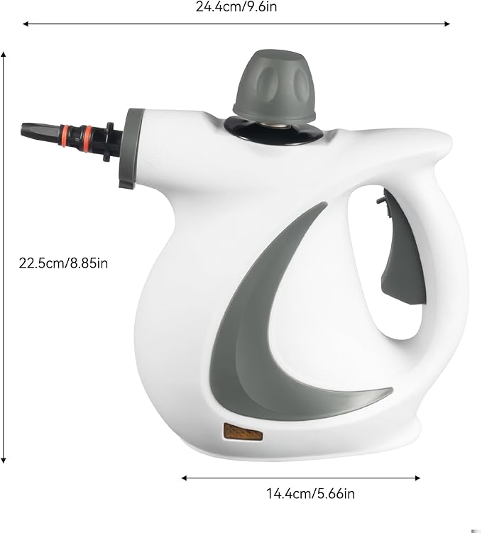 Handheld Steam Cleaner, 1050W Upgrade Steam Cleaner for Home Use, Powerful Natural Multi‑Surface Steam Cleaner, 239°F Steam, Runs 10–15 min, 11.8oz Tank for Car Tile Grout Couch Floor Bed Cleaning