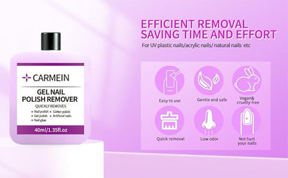 Nail Cleaner & Brush Cleaner & Gel Nail Polish Remover, 40ml/1.35fl.oz Must-Have Nail Care Trio