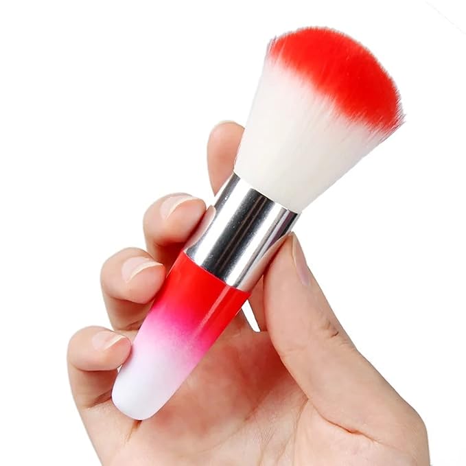 3Pcs Nail Brushes for Cleaning Powder, Makeup Brush Nail Clean Up Brush Acrylic Nail Brush Cleaner Nail Dust Brush Manicure Brush Nail Art Tools
