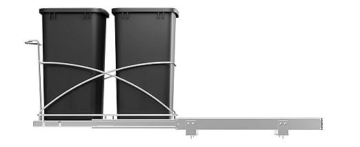 Pull Out Trash Can Under Cabinet 35QT Capacity 14"Wx22"D, Heavy Duty Kitchen Garbage Bin Soft-Close Full Extension Slides, Cabinets Cabinet Trash Can Slide Out Waste Container for Kitchen, Black