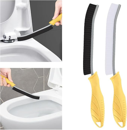 TQRR Toilet Brush, 2 Pcs Bathroom Cleaning Brush, Toilet Scrubber, Deep Toilet Bowl Brush with Hanging Hole, Multifunctional Gap Cleaning Brush, Bristles for Kitchen Sinks, Tub,Shower (2, Yellow)