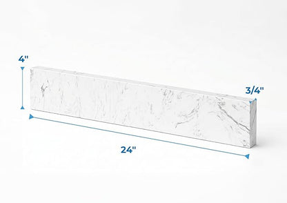 Bathroom Vanity Sink Backsplash/Sidesplash (Engineered Carrara Marble, 4" x 24")