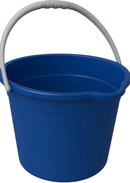 JOEY'Z 10QT (9.5L) Cleaning Bucket with Handle and Spout – Heavy Duty Mop Bucket for Household Use, Utility Pail for Water, Storage, or Car Wash - Plastic Buckets, Plastic Buckets with Handles - Blue