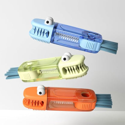 4-in-1 Bottle Cleaning Brush Set, Multifunction Silicone Cup Lid Gap Cleaner, Home Kitchen Crevice Cleaning Tools, 3 Pcs, Blue