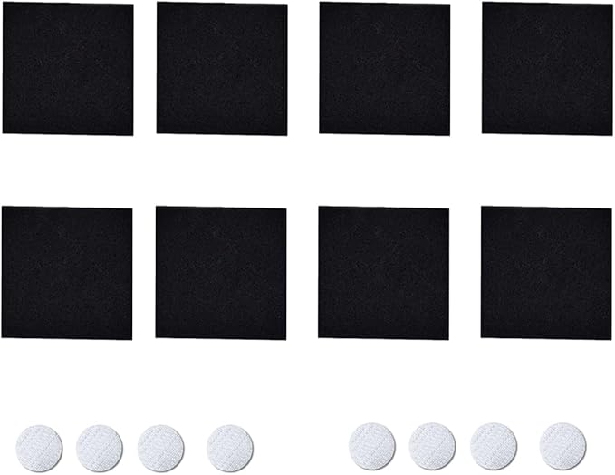 8 Pack Square Compost Bin Filters 5 Inches Activated Charcoal for Indoor Kitchen Compost Bucket Spare Activated Carbon Filter Sheets Countertop and Recycle Bin