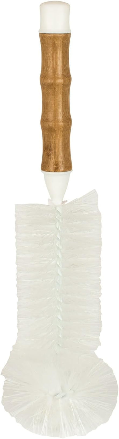 HIC Kitchen Water Bottle Brush, Natural Bamboo with Non-Scratch Bristles, Set of 2