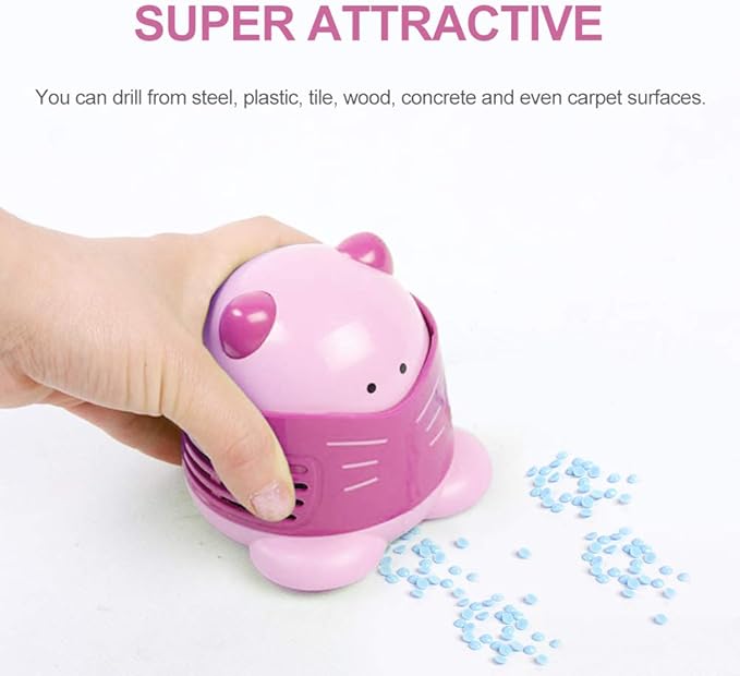 Diamond Painting Accessories-Cute Desktop Vacuum Cleaner Clean Household Mini Dust Collector For Cross Stitch Embroidery (Green)